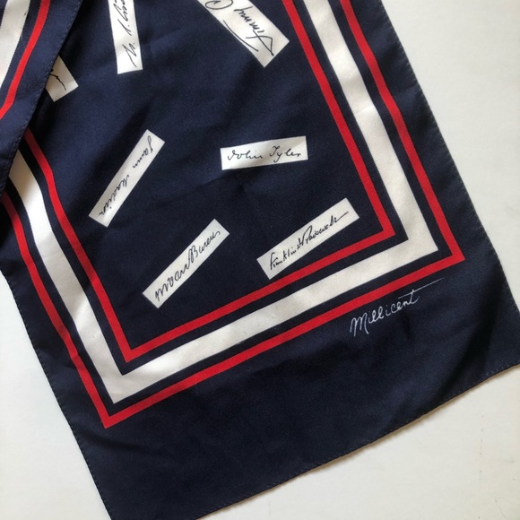 SOLD! Millicent The Presidents Silk Scarf - Picture 3 of 4